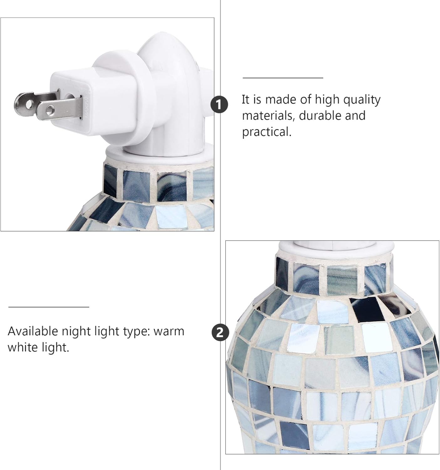 Uonlytech Blue Glass Mosaic Wax Melt Warmers