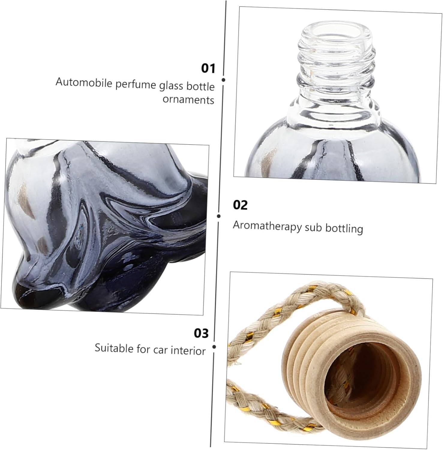 Zerodeko 4 Pcs Car Hanging Perfume Bottles Set