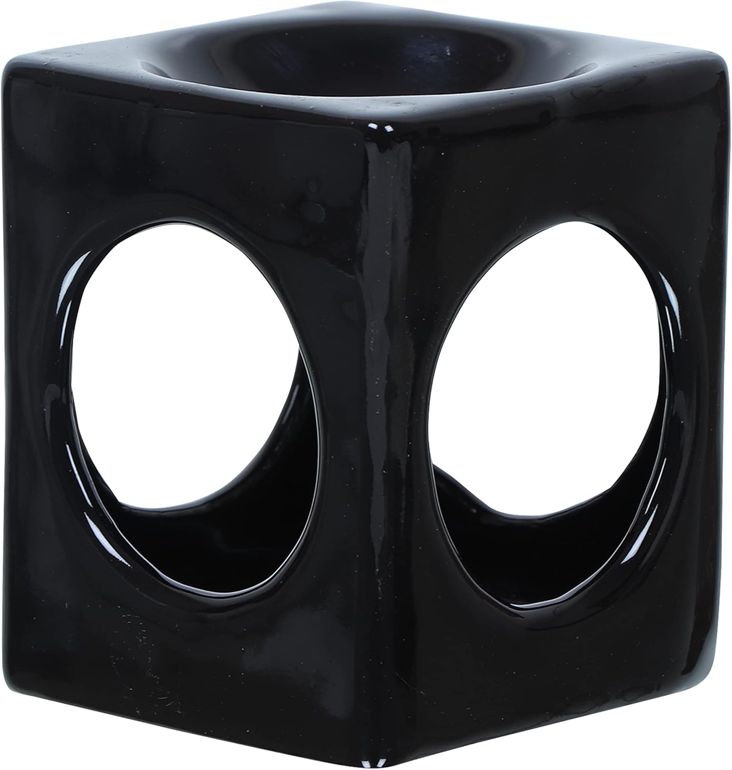 Ceramic Tealight Candle Holder for Aromatherapy Oil Diffuser Black 8x65cm Home Decor Accessory