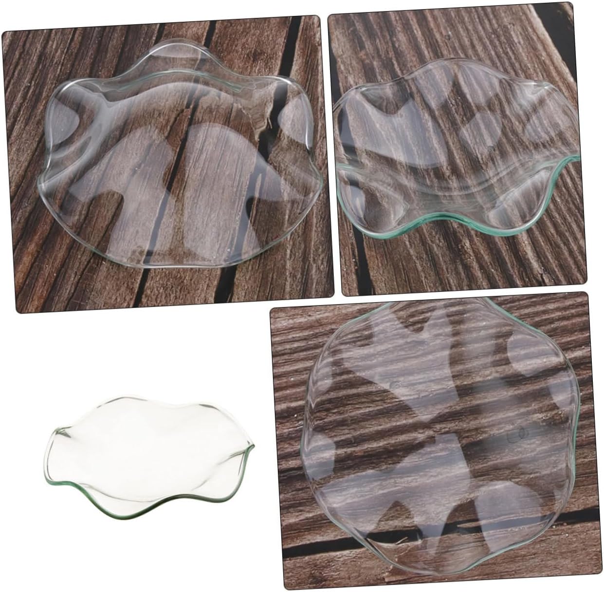Zerodeko 3 Pcs Glass Candle Holder Replacement Dish
