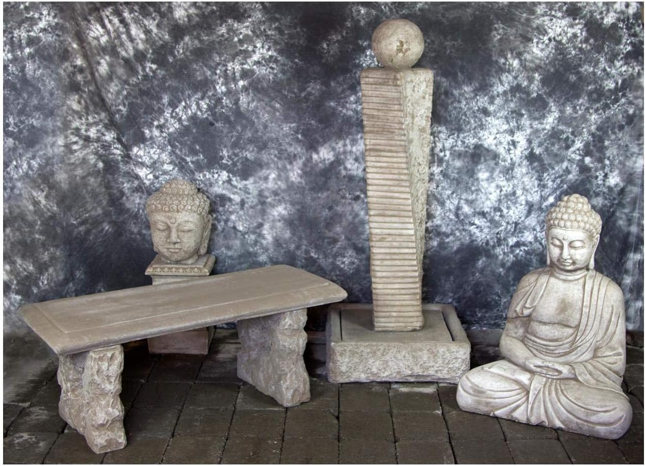 Rustic Twist Fountain Sphere with Kamakura Buddha and Bench 1
