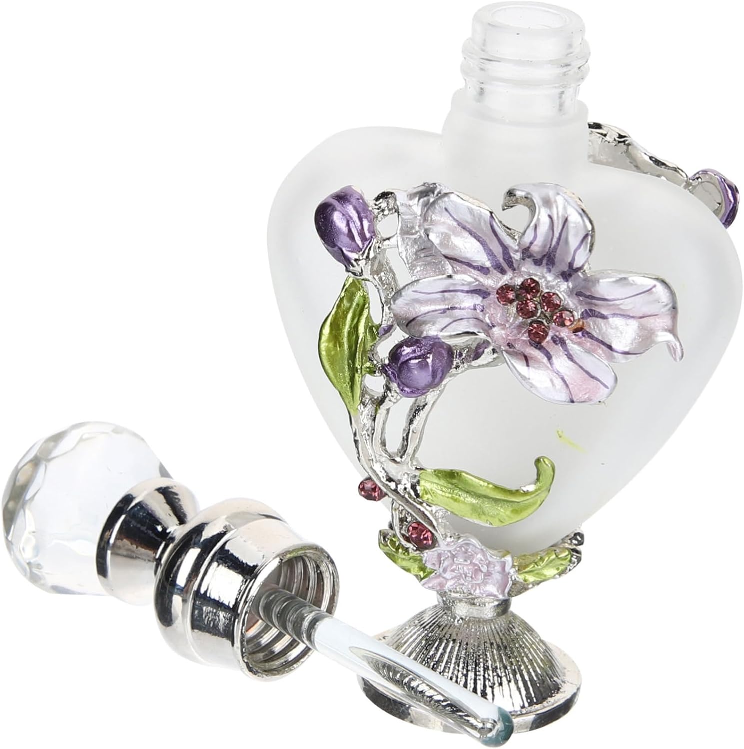 Vintage Flower Glass Perfume Bottle for Essential Oils and Gifting
