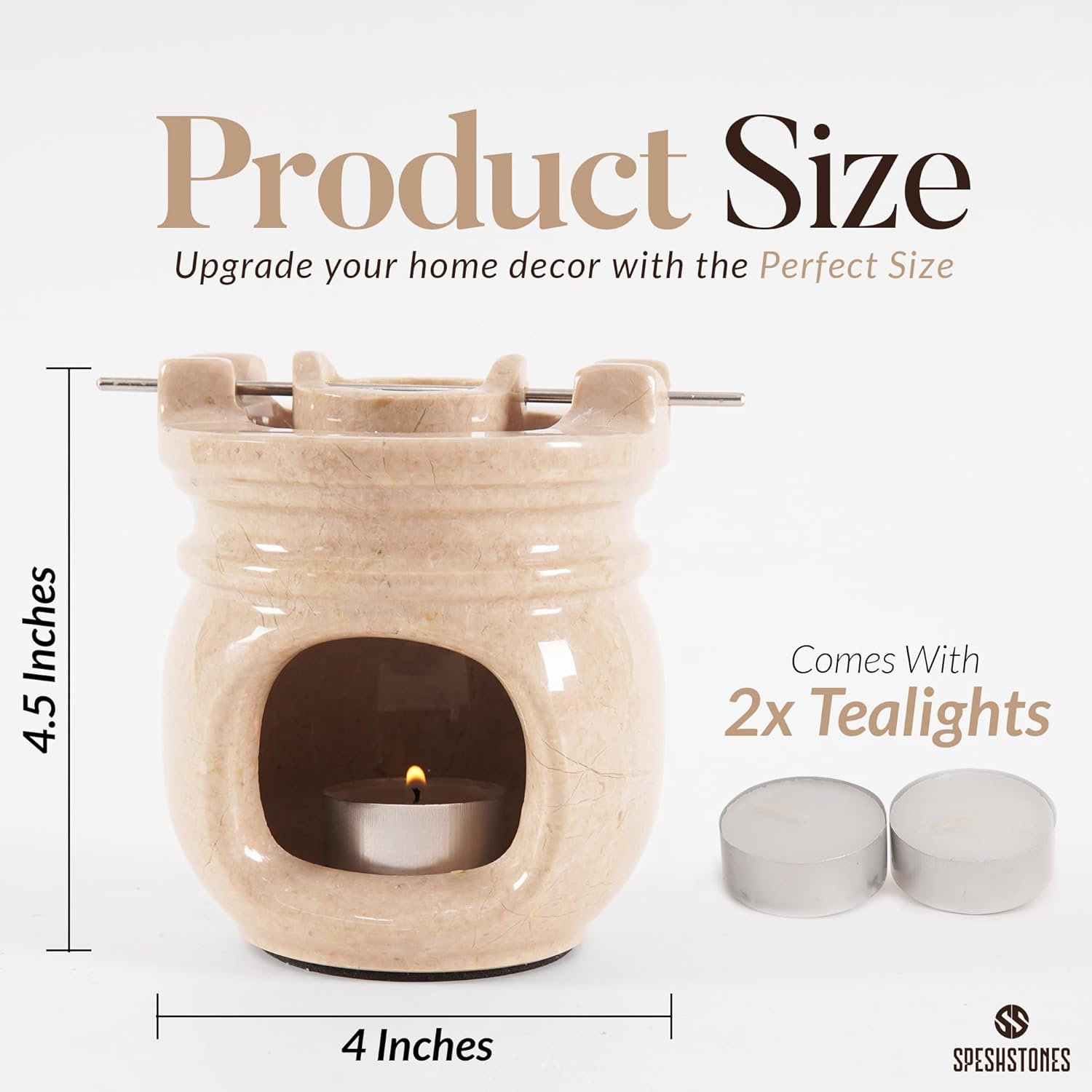 Marble Essential Oil Burner with 2 Tealights