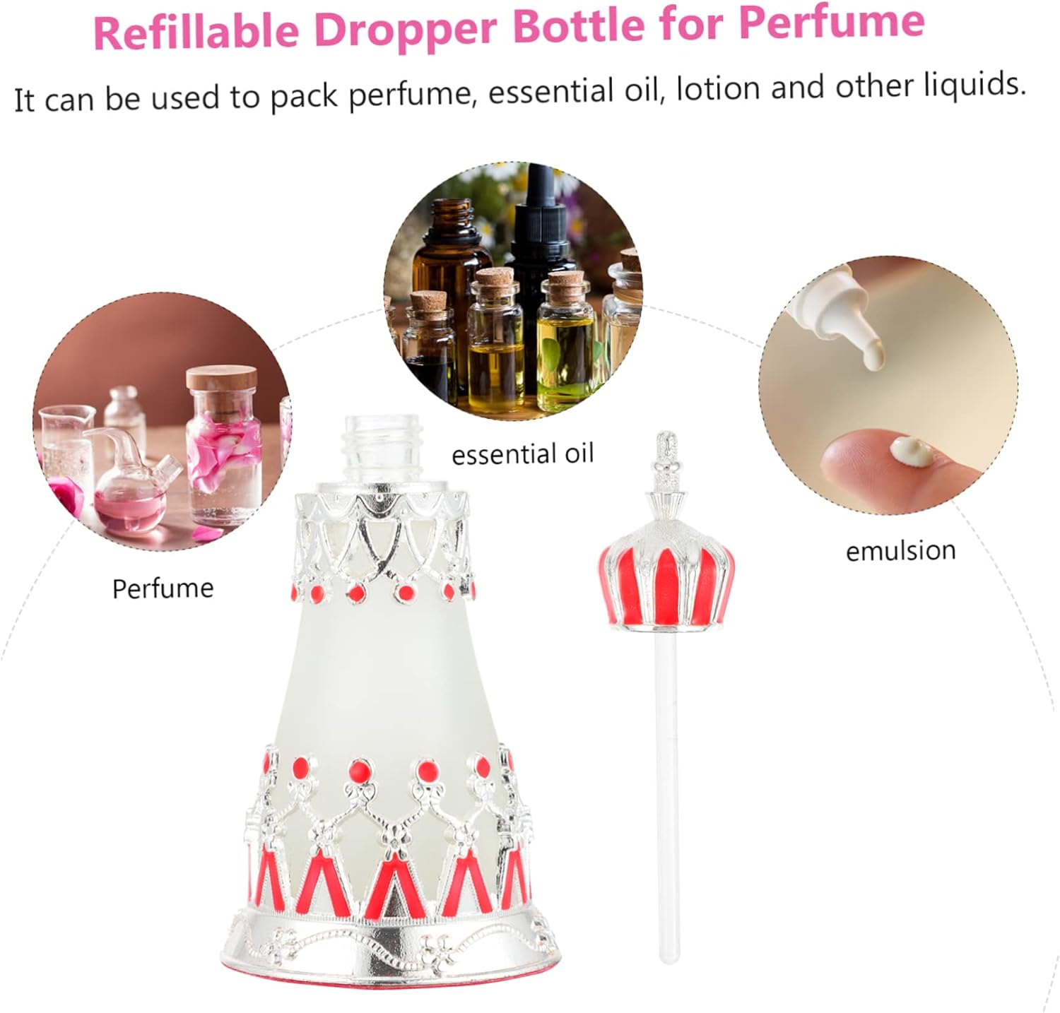 IMIKEYA Retro Arab Style Perfume Bottle Essential Oil Dropper