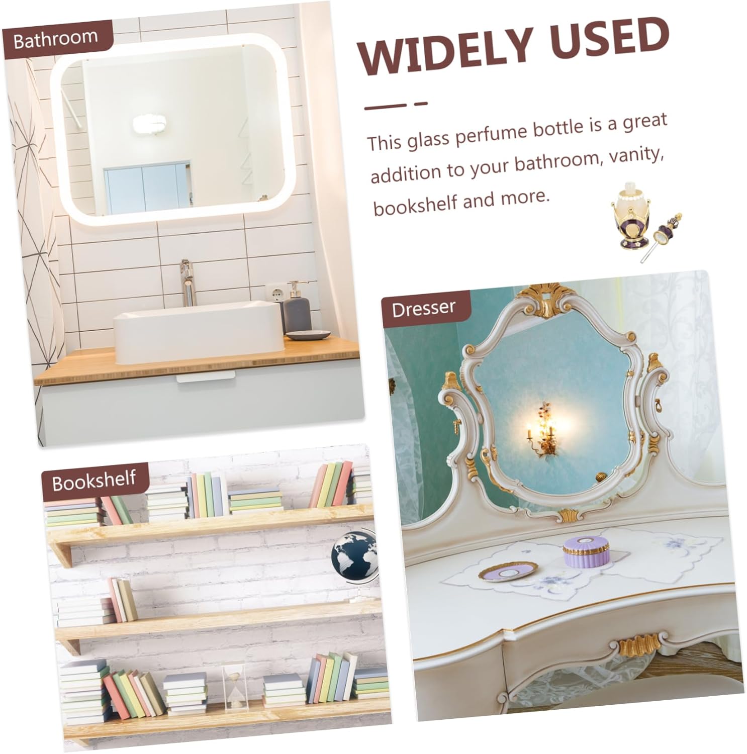 Delicate Perfume Bottle Aroma Diffuser with Crown Design for Home Office and Spa Decor