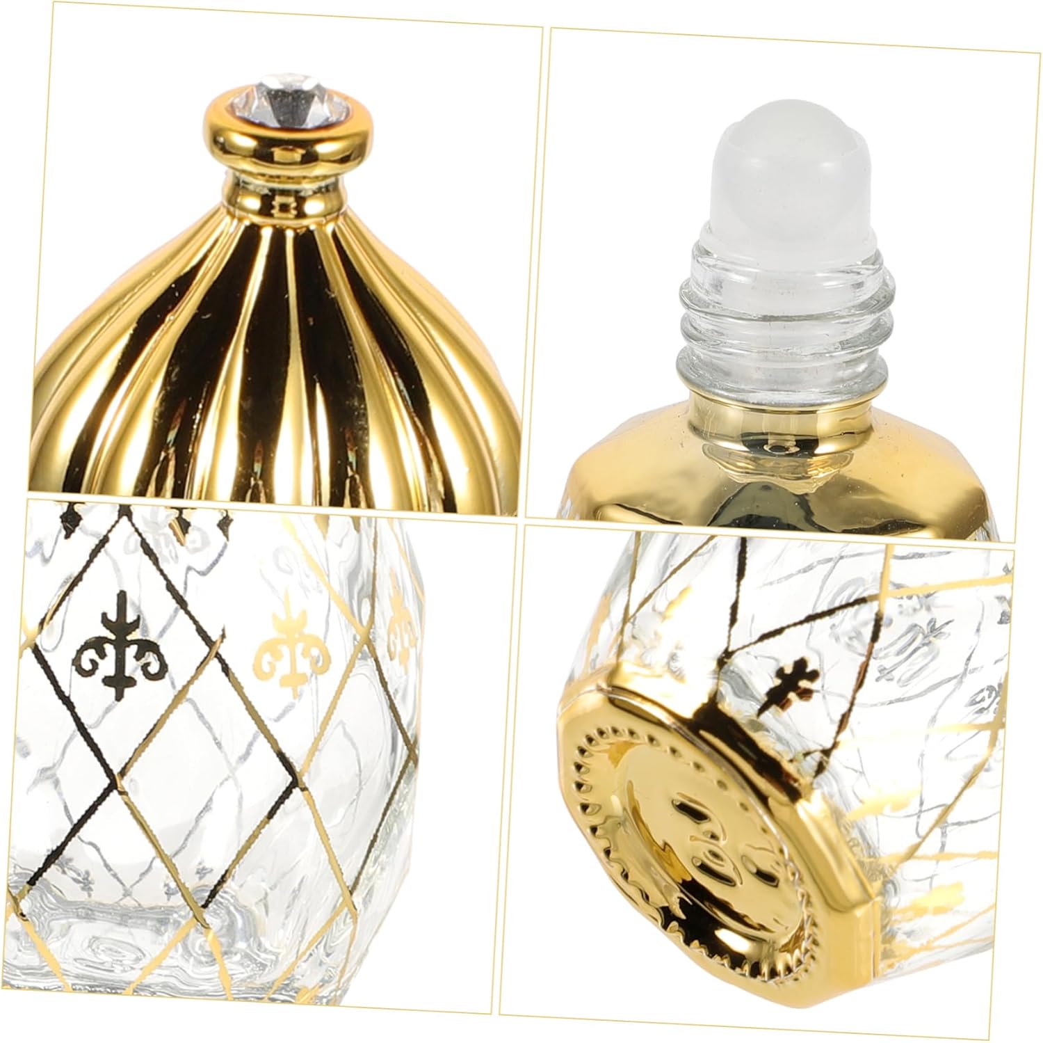 Middle Eastern Perfume Bottle Essential Oil Roller Empty Aroma Decorative Sample Air Tight Travel Size