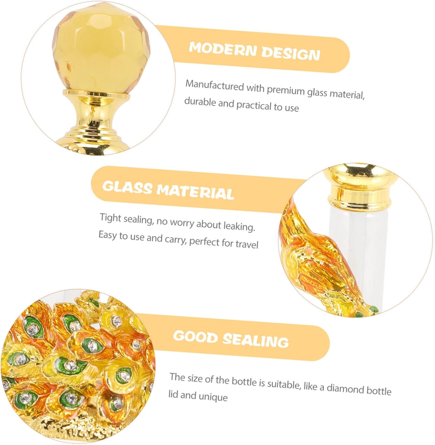 PRETYZOOM Vintage Refillable Perfume Bottle Elegant Decorative Airtight Holder for Personal Use and Travel