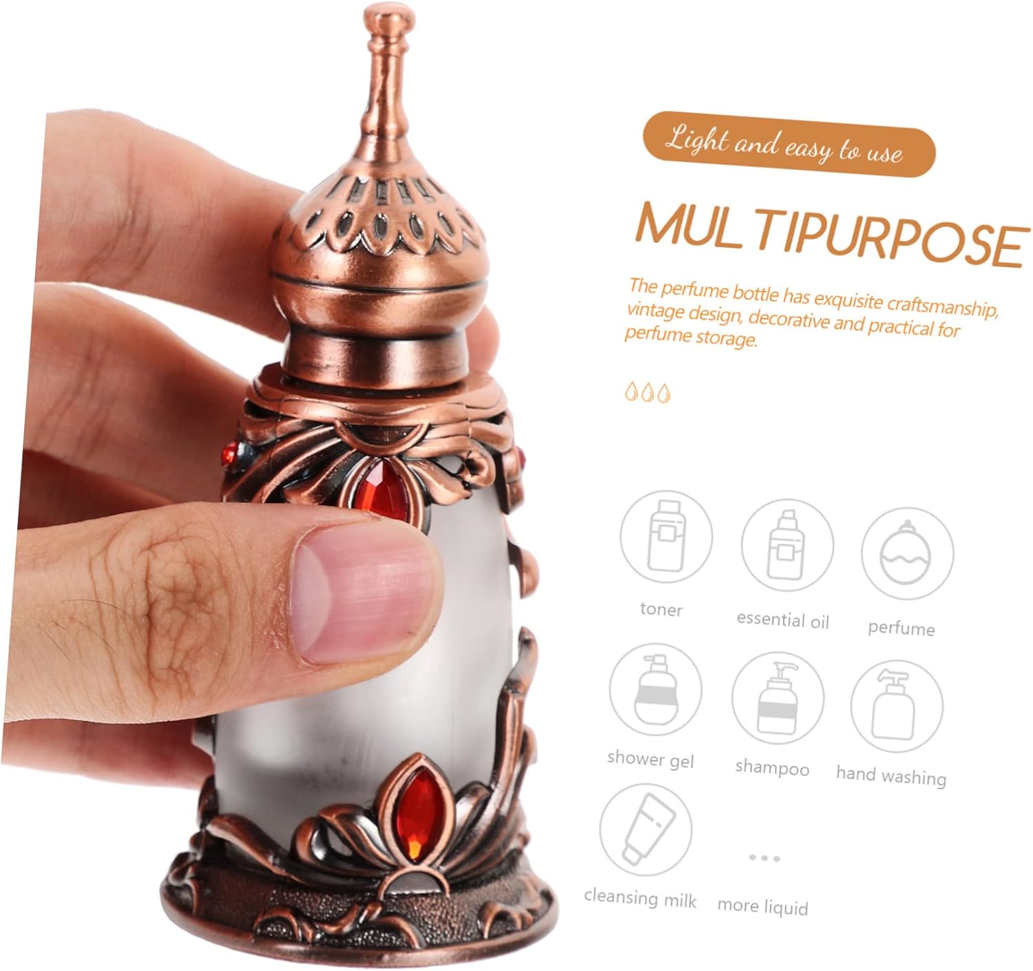 VICASKY Vintage Perfume Bottle Refillable Decor for Essential Oils