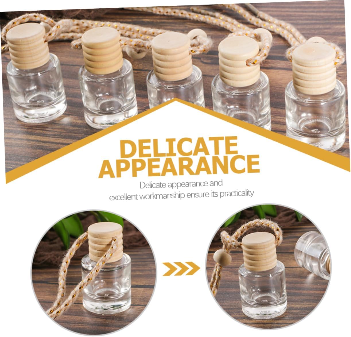 VOSAREA 12Pcs Transparent Aroma Bottles with Caps