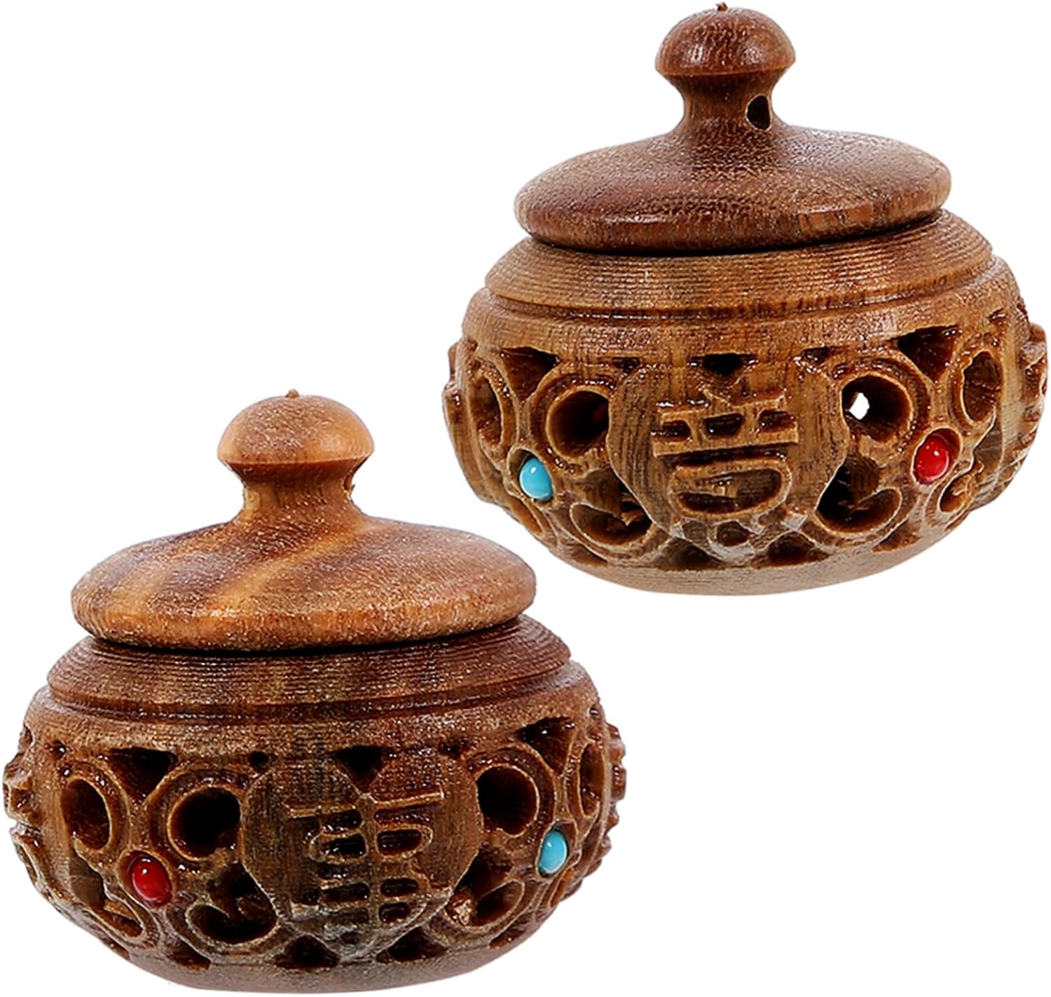 ABOOFAN 2pcs Hollow Car Diffuser Bottle Decorative Aroma Pendant for Scent Beads Vintage Design Holder for Home and Car