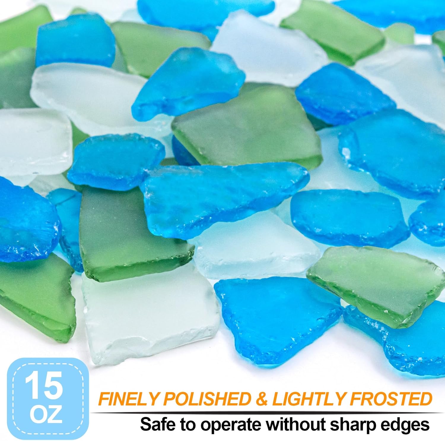 Keedolla 15 Oz Sea Glass Decor Vase Filler Blue White Green