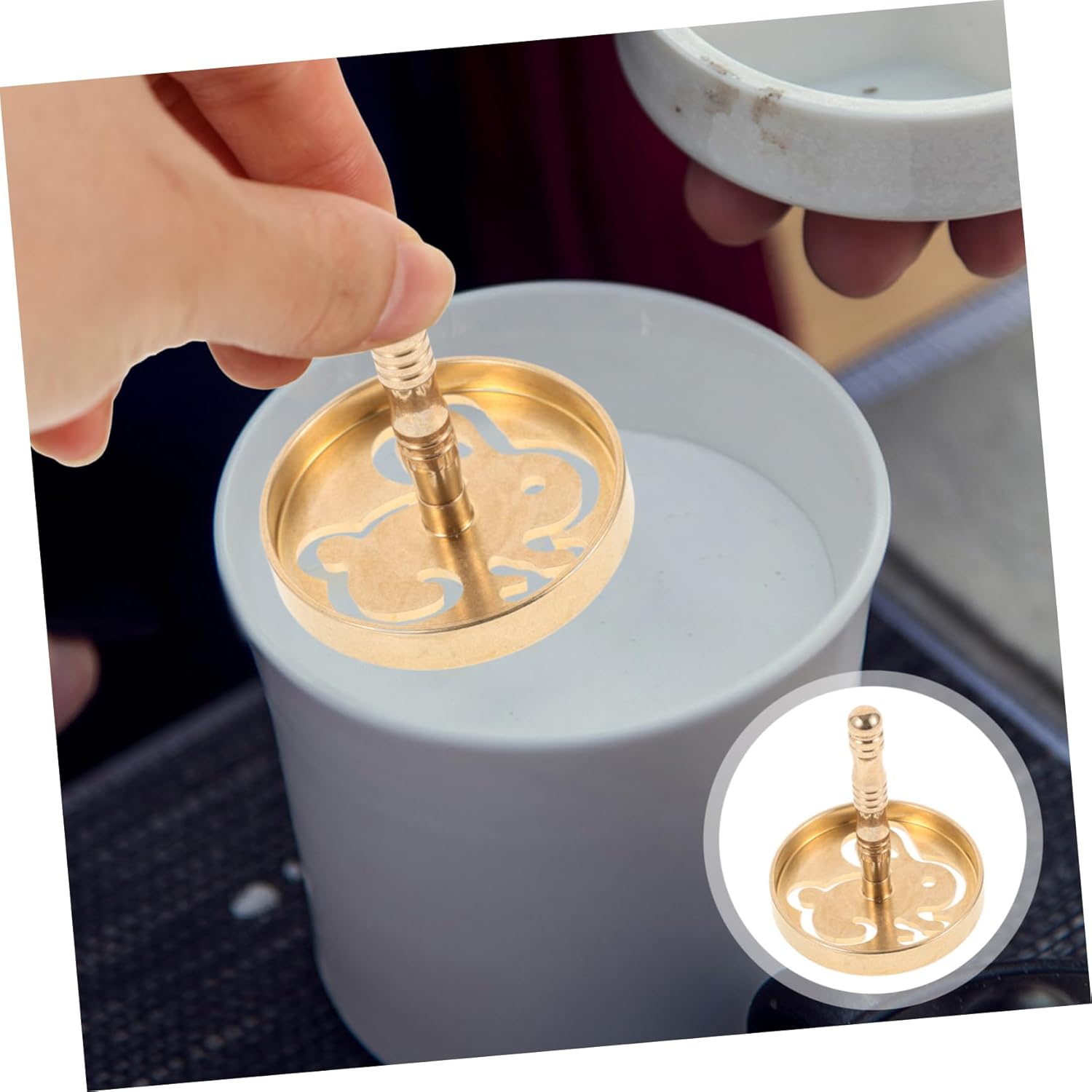 Brass Incense Press Mold Tool for DIY Fragrance Creation