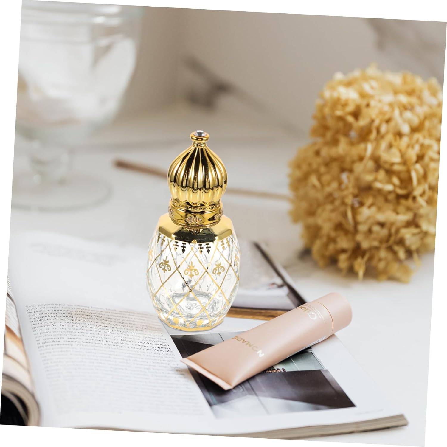 Cabilock 8ml Refillable Middle Eastern Gold Crown Aroma Bottle