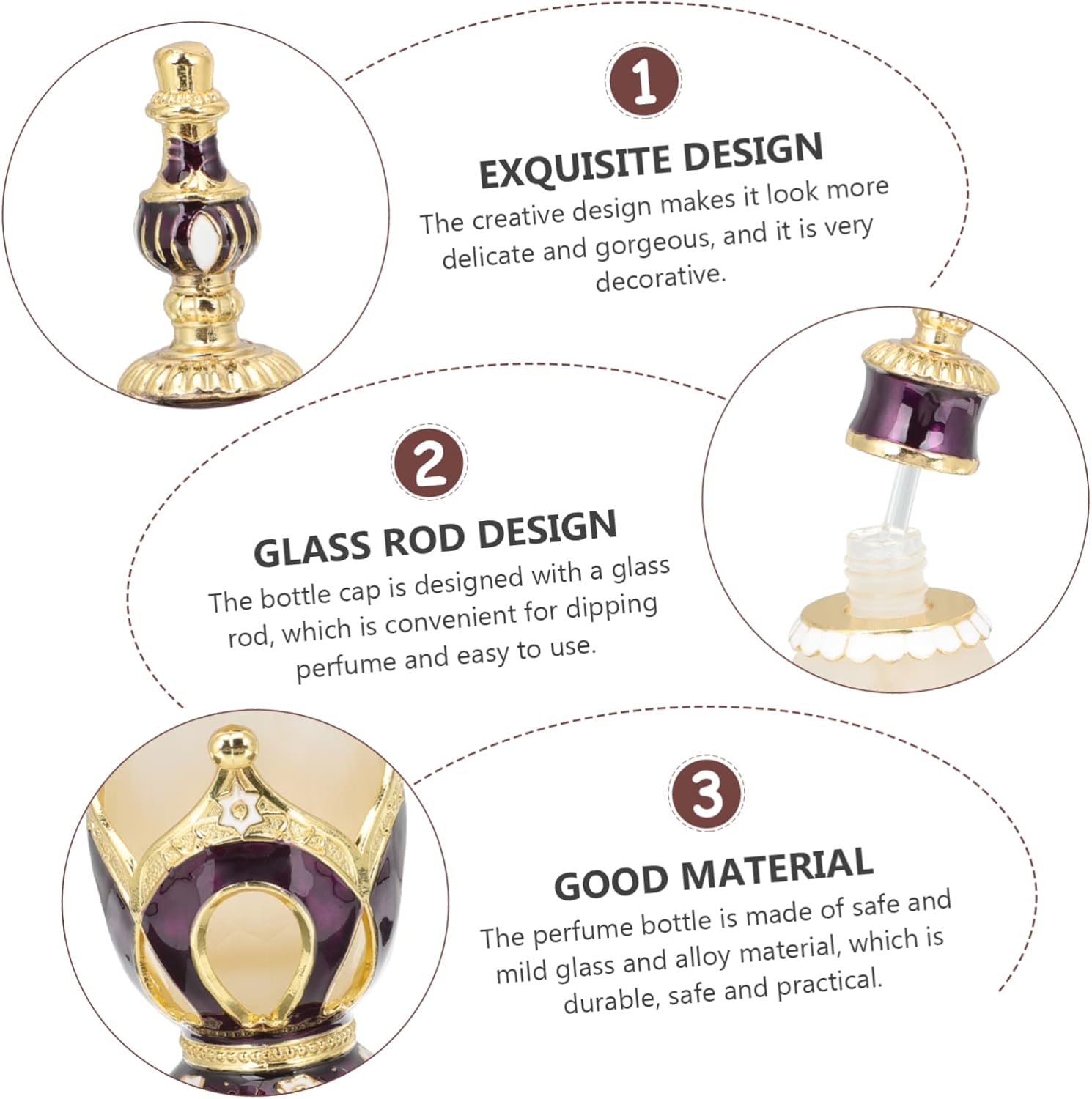 Delicate Perfume Bottle Aroma Diffuser with Crown Design for Home Office and Spa Decor