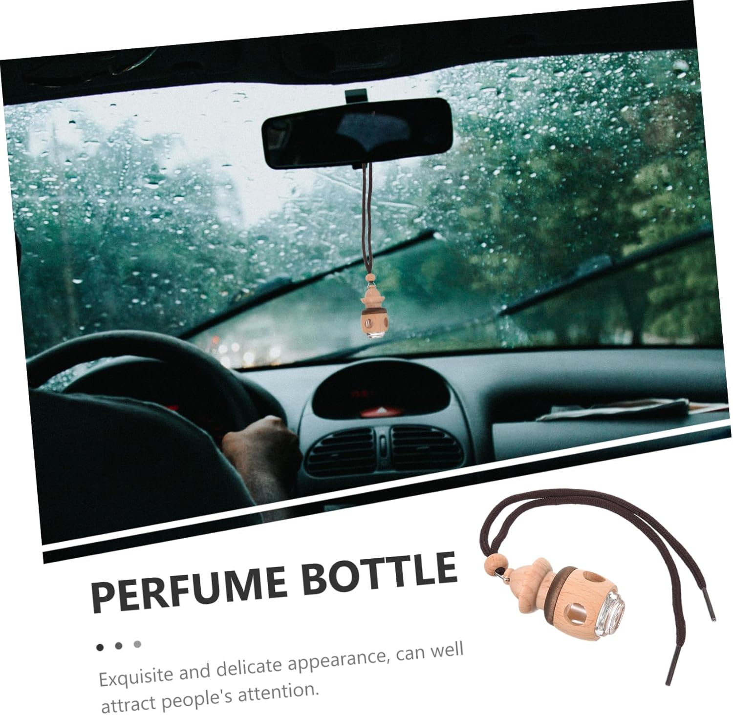 Hanging Perfume Bottle for Car 2-Pack Empty Diffuser Decorative Container