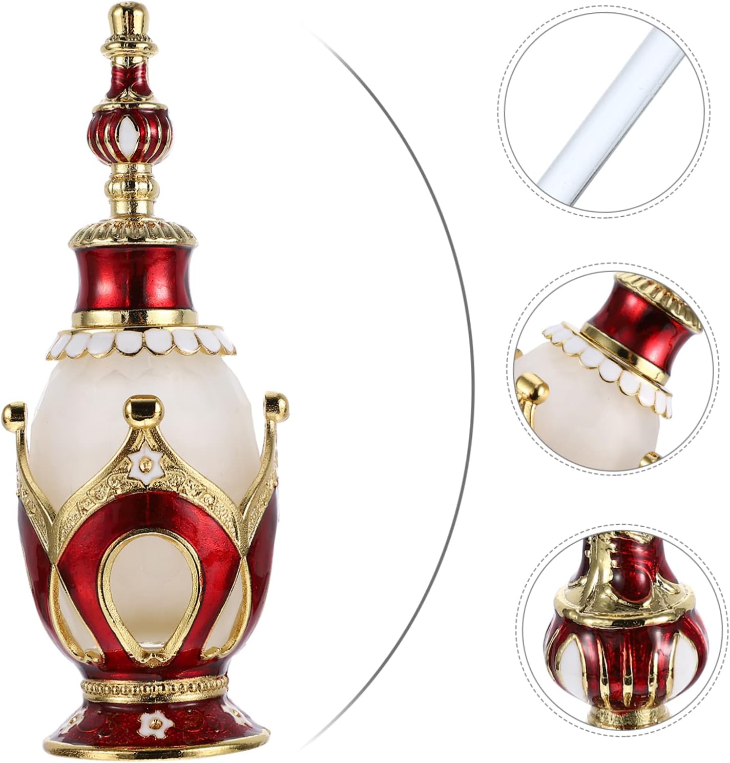 Didiseaon Vintage Glass Perfume Bottle with Alloy Crown Refillable Essential Oil Container