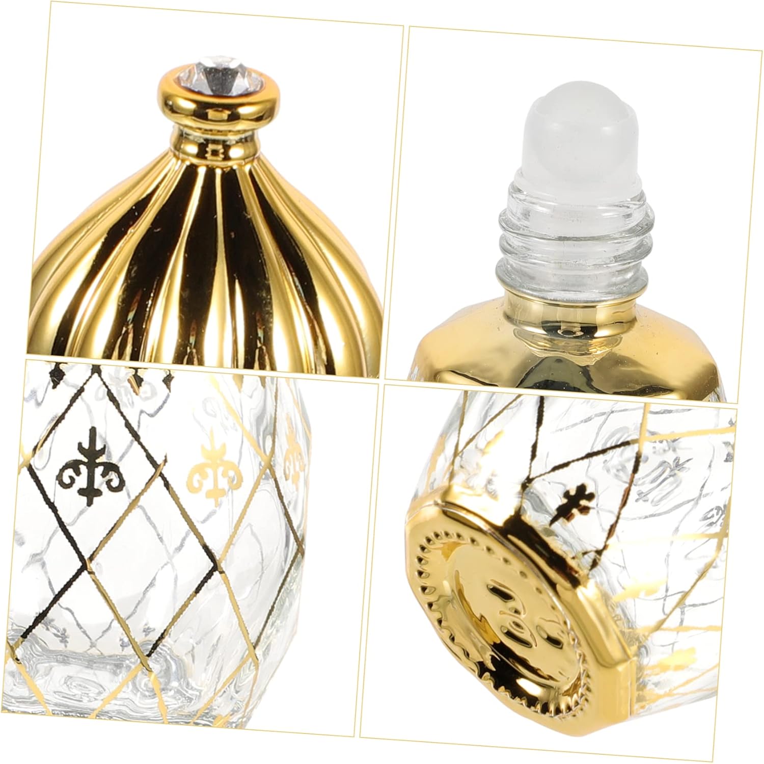 Middle Eastern Style Empty Perfume Bottle with Crown Lid