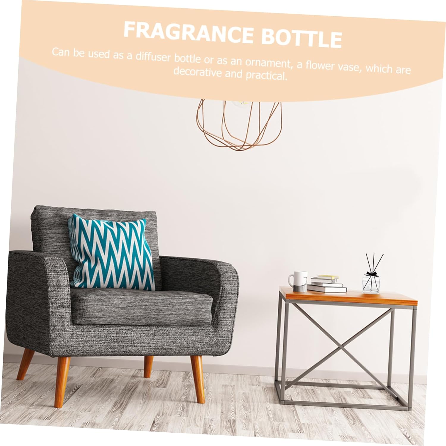VINTORKY Square Glass Diffuser Vase for Aromatherapy