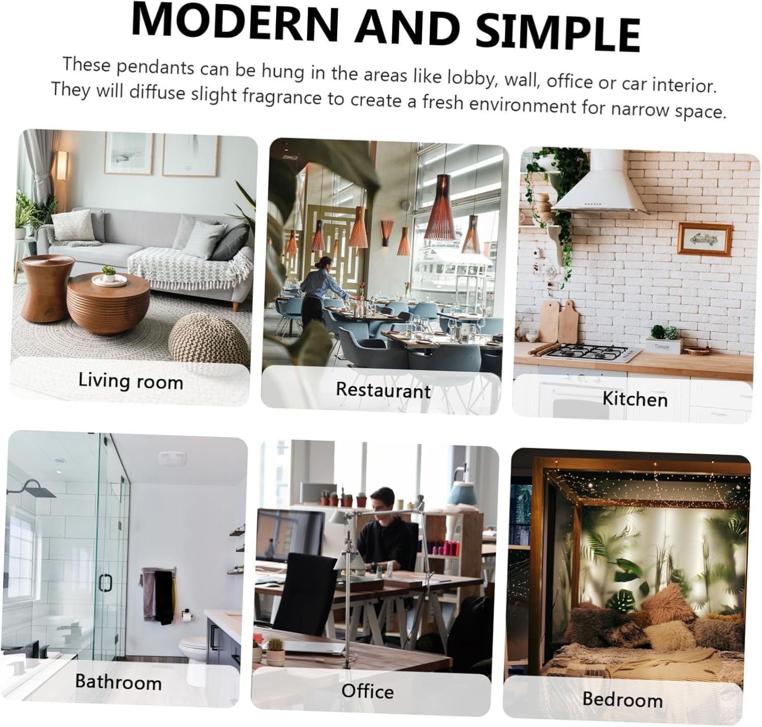 6pcs Clear Car Perfume Diffuser Bottles with Wood Lid Stylish Decor