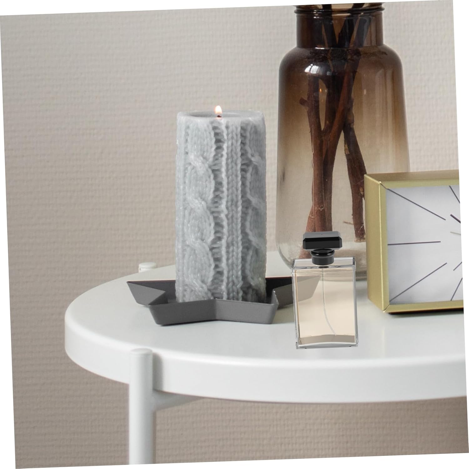 5pcs Black Square Perfume Bottle Caps with Screw Seal for Travel and Versatile Use