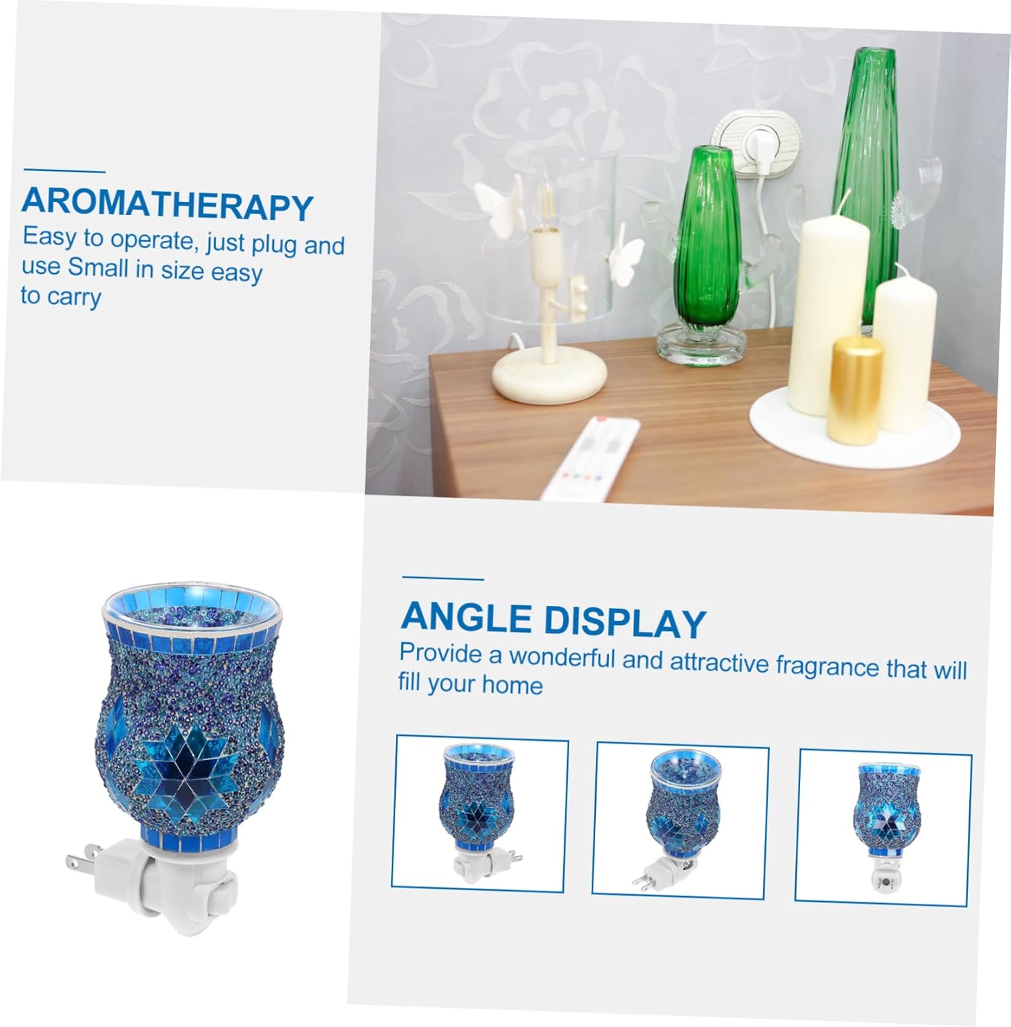 KALLORY Decorative Lamp Night Light Fragrance Diffuser Essential Oils