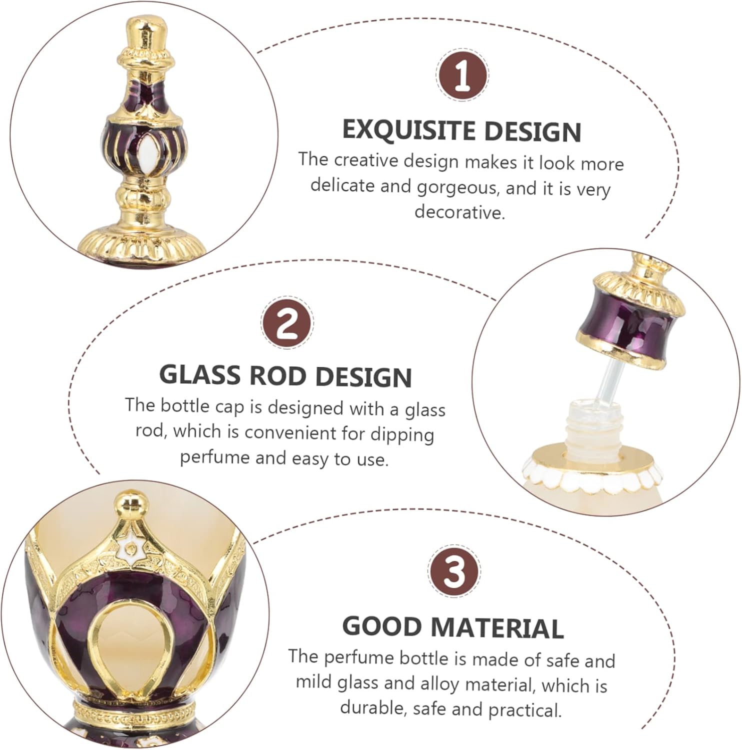 Hemobllo 3-Piece Refillable Glass Perfume Bottle Set