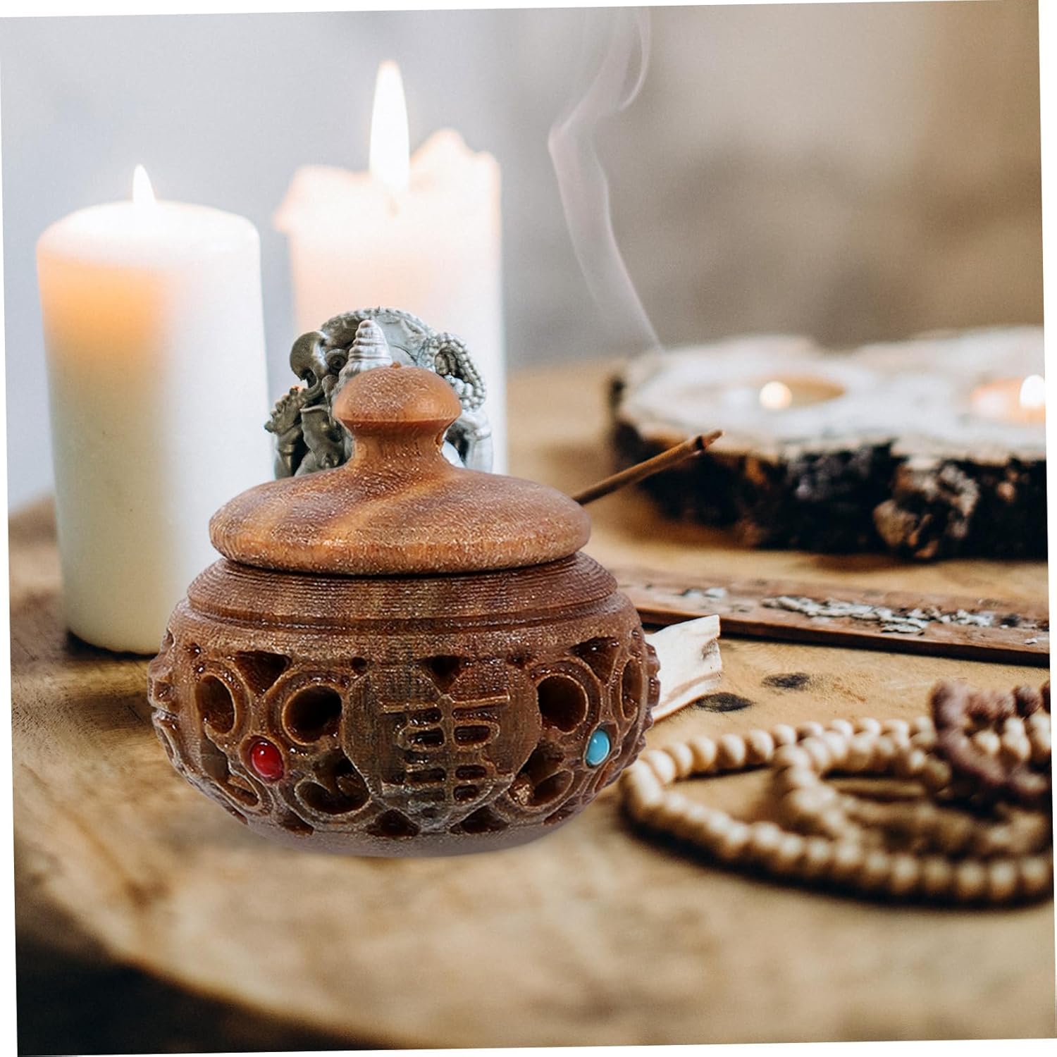 ABOOFAN 2pcs Hollow Car Diffuser Bottle Decorative Aroma Pendant for Scent Beads Vintage Design Holder for Home and Car