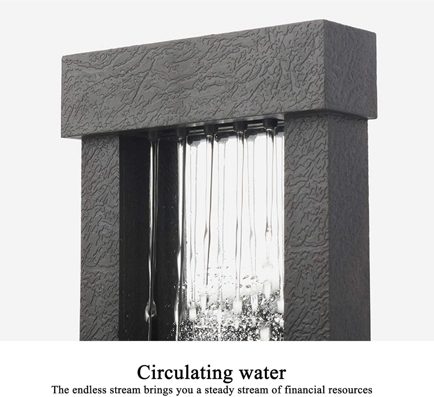 Indoor Water Fountain with LED Lights and Stones