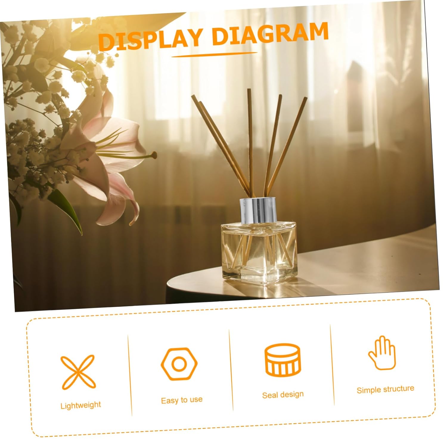 10pcs Refillable Glass Diffuser Bottle Lids for Aromatherapy