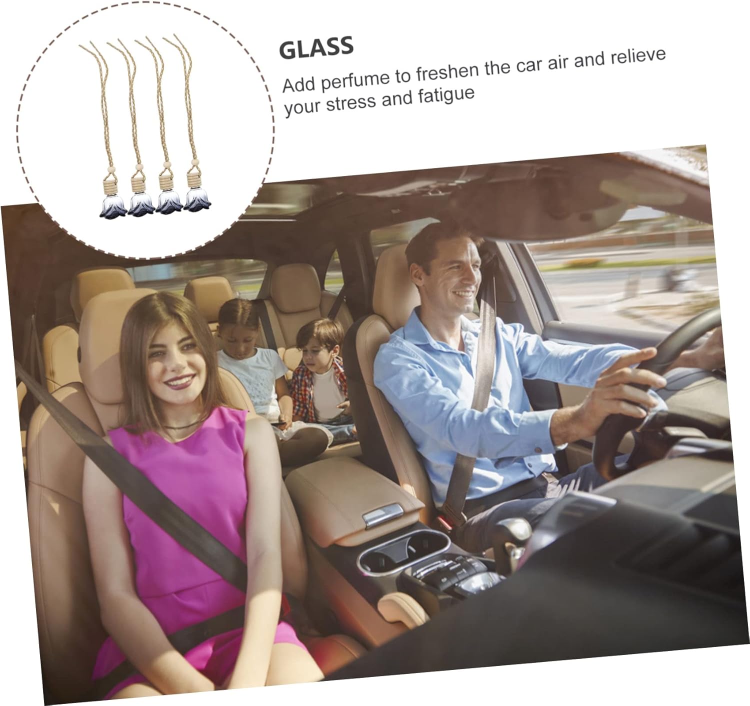 CHILDWEET 4pcs Car Air Perfume Bottle Pendants Decorative Diffusers