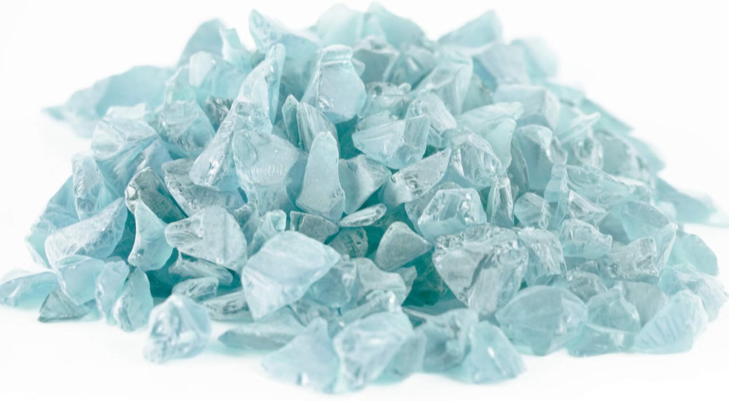 CYS EXCEL Frosted Light Blue Sea Glass Vase Filler