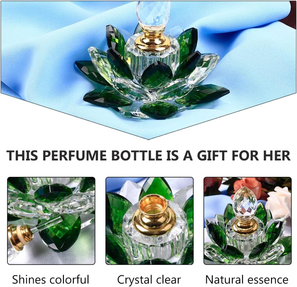 1pc Elegant Glass Perfume Bottle for Essential Oils and Travel