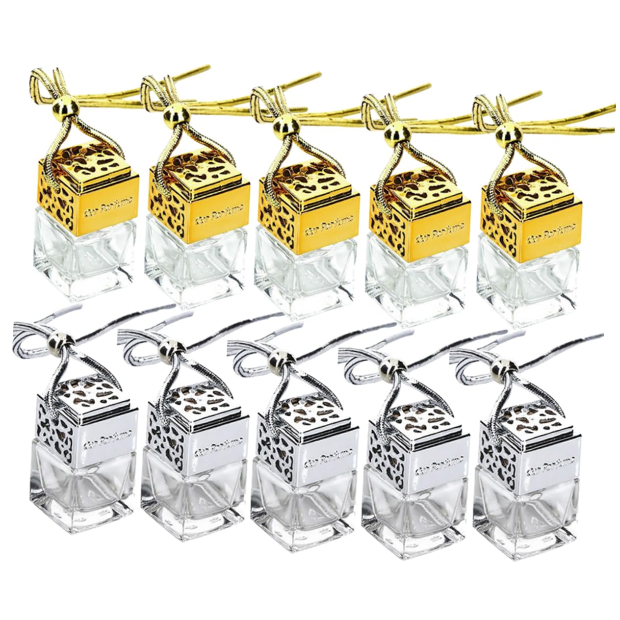 10 Pcs 8ml Square Glass Perfume Bottle Decorative Aroma Diffuser for Men Women