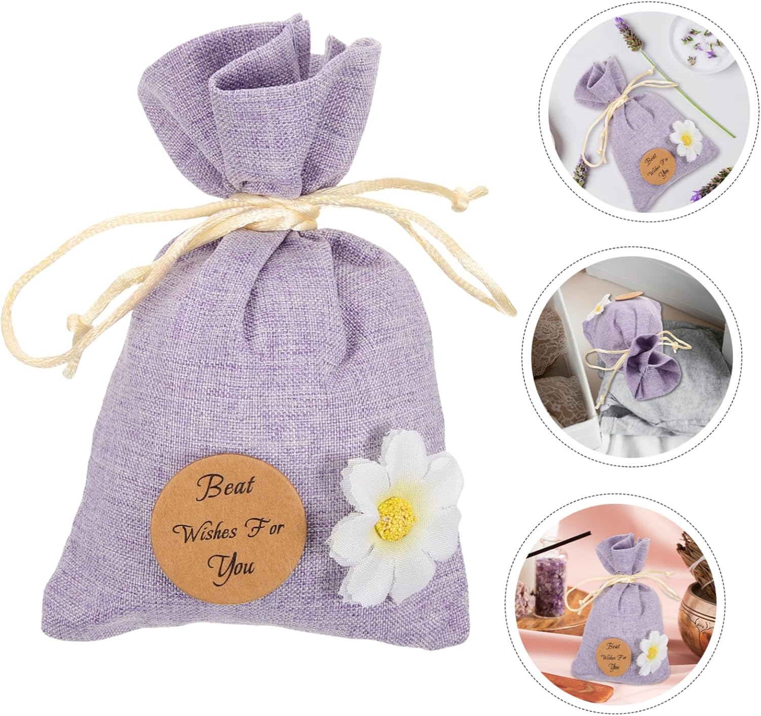 ABOOFAN 10Pcs Lavender Sachet Bags Refillable Empty Drawstring Pouches for Fragrance Storage