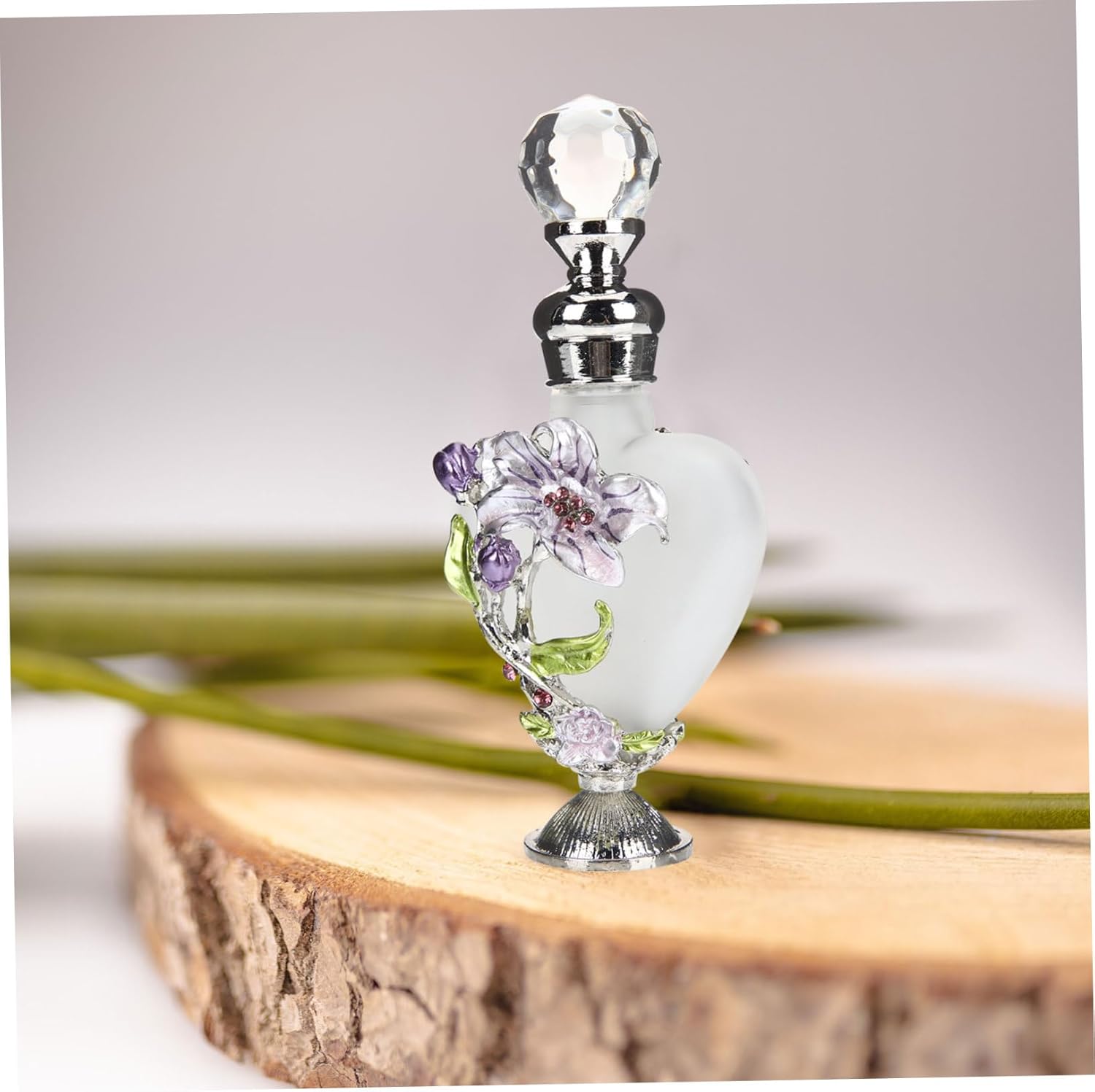 Vintage Flower Glass Perfume Bottle for Essential Oils and Gifting