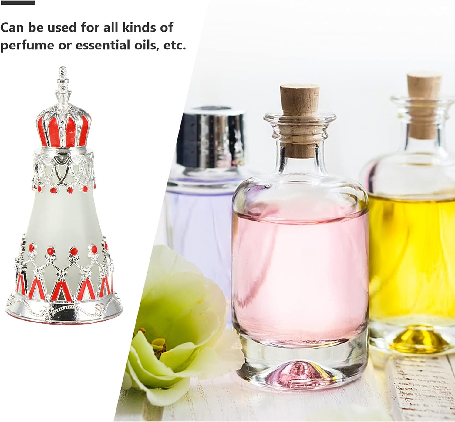 1pc Elegant Refillable Glass Perfume Bottle for Travel and Home Use