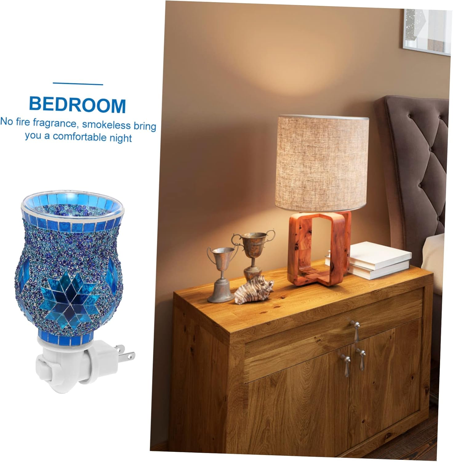 3D Wax Warmer Electric Aroma Decorative Lamp with Blue Light