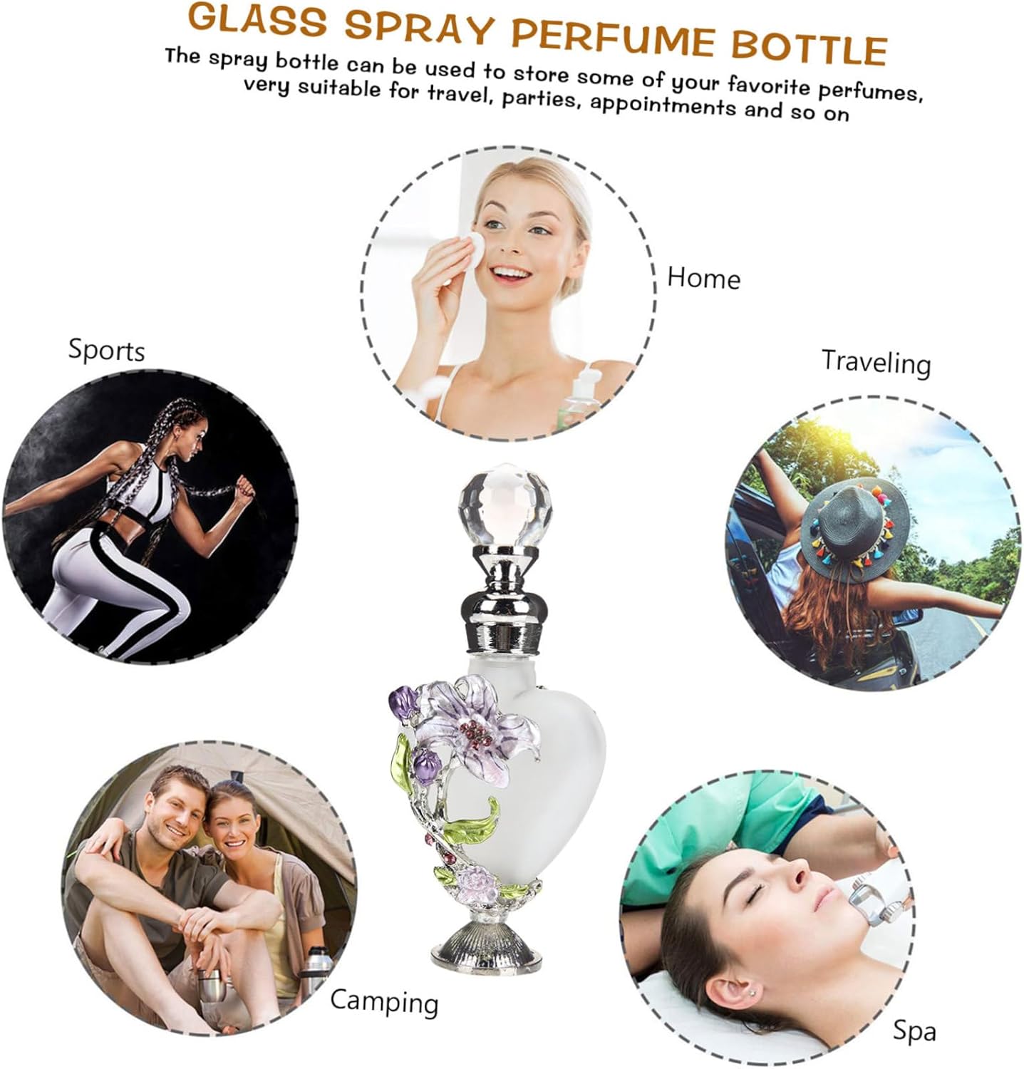 Cabilock Refillable Aromatherapy Glass Bottle with Vintage Cork