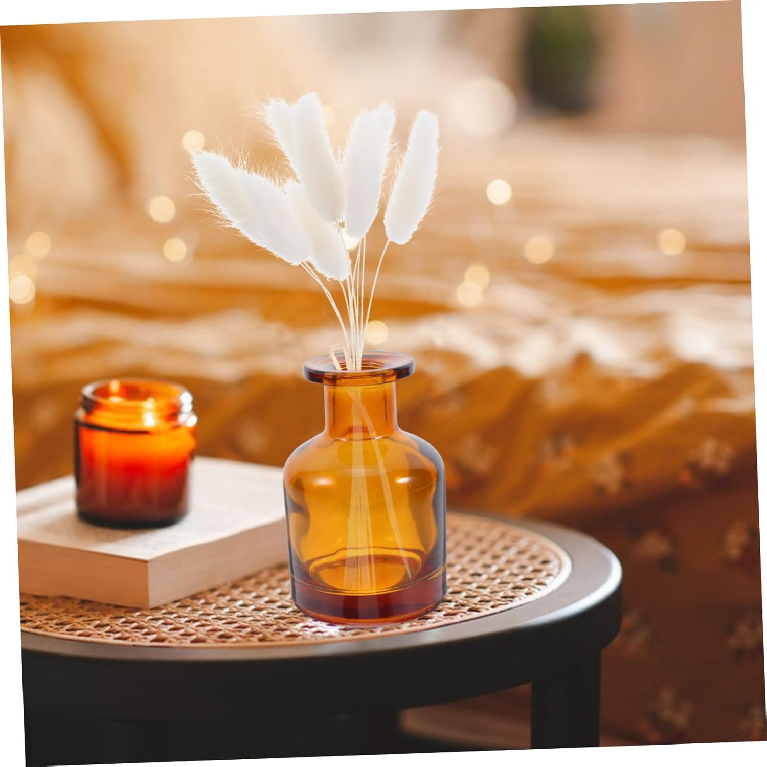 2pcs Cylindrical Essential Oil Diffuser Jars Reusable Fragrance Bottles for Home Office Car