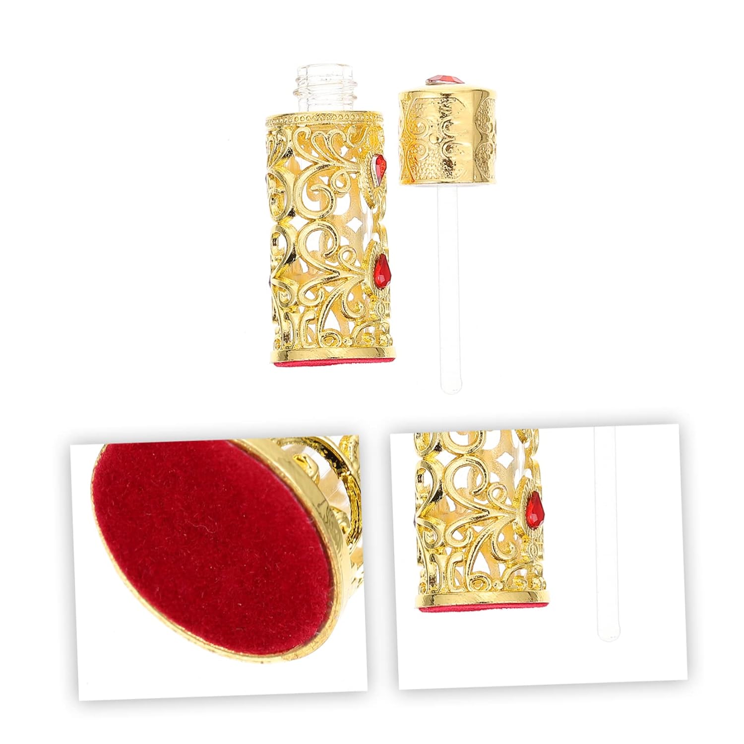 1pc Decorative Glass Perfume Bottle Vintage Style Essential Oil Container for Home and Travel