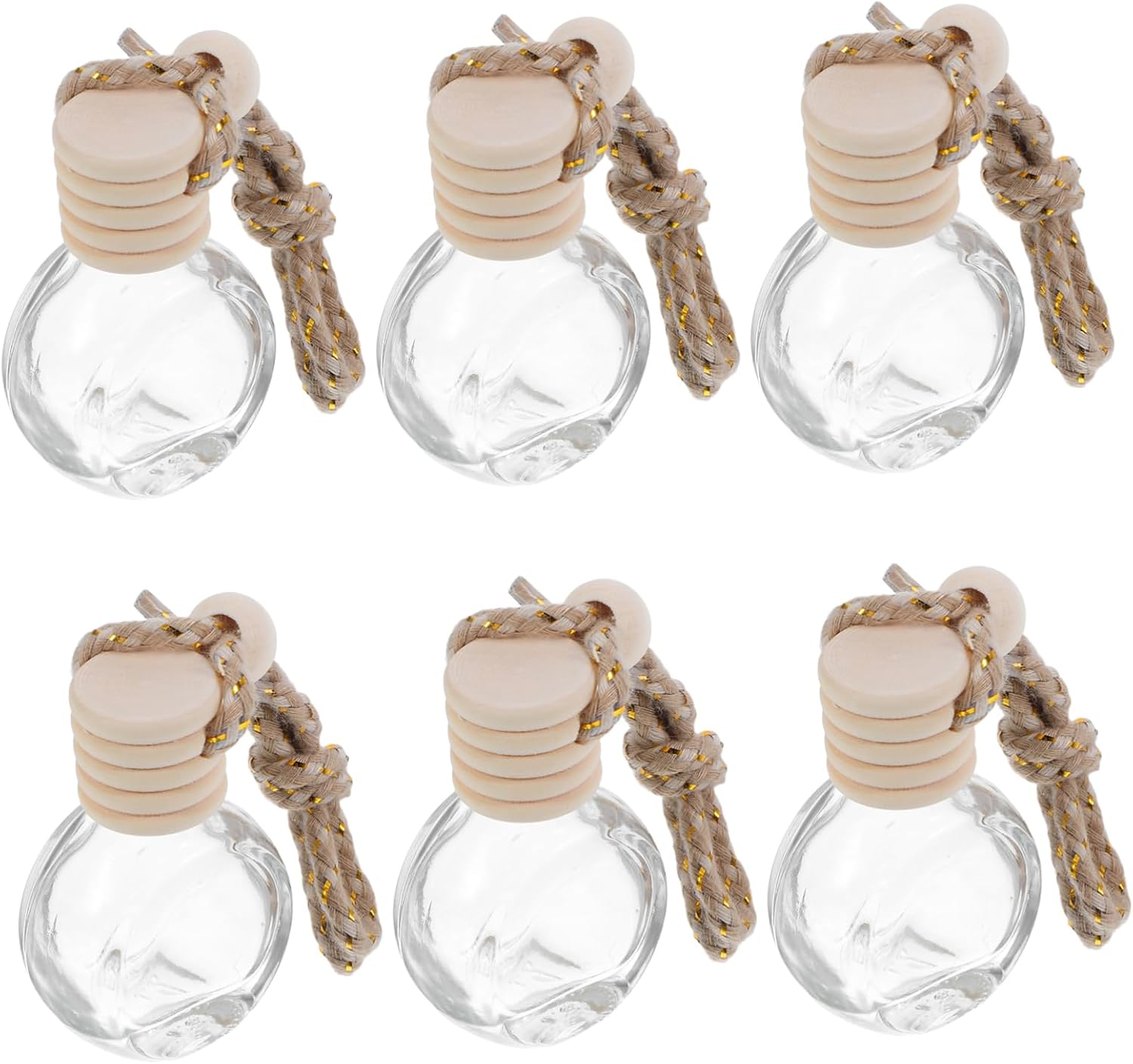 6Pcs Compact Hanging Perfume Bottles for Car Freshness and Home Decor