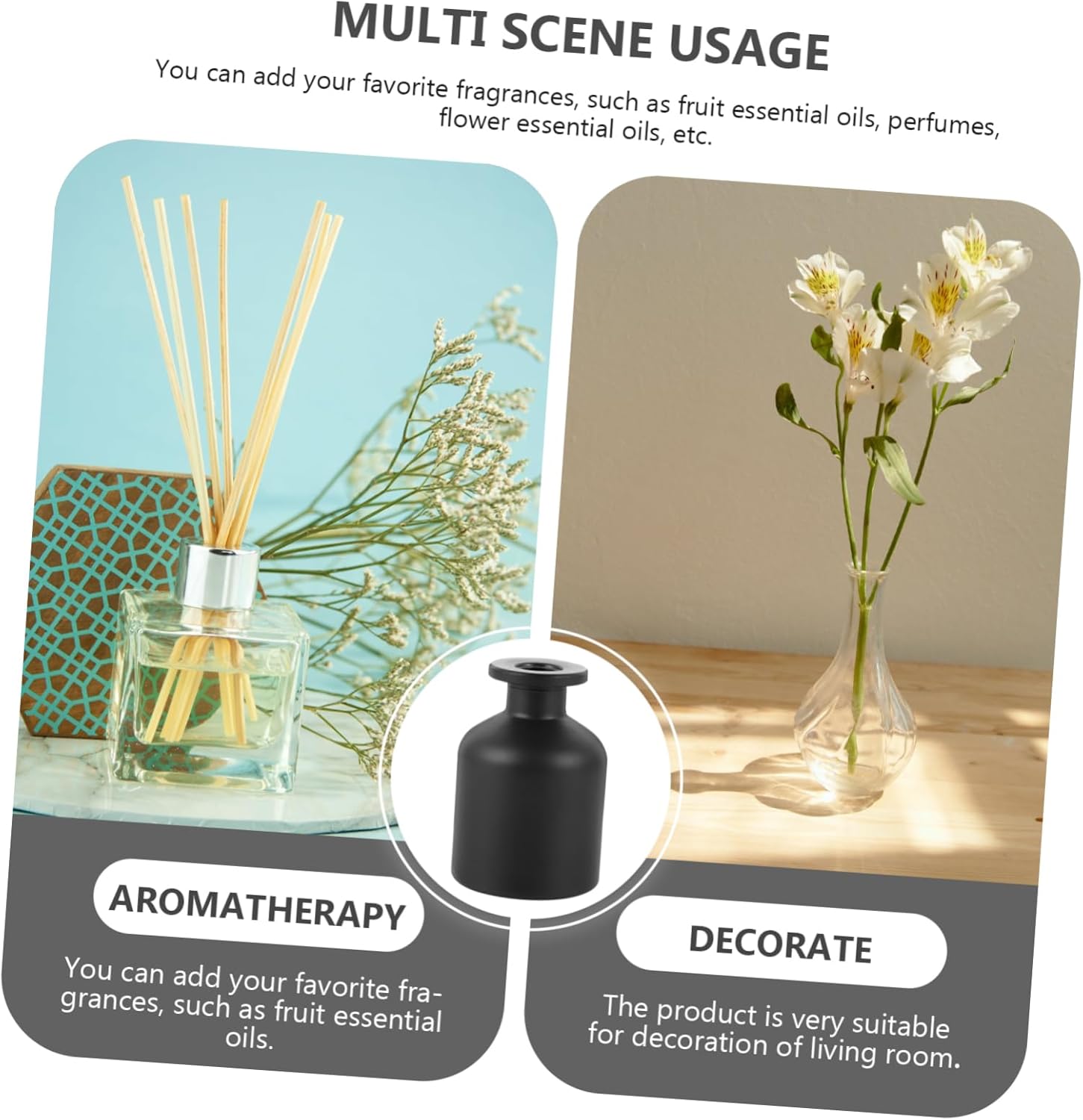 PRETYZOOM 2pcs Frosted Aroma Diffuser Bottles for Home Decor and Gifts