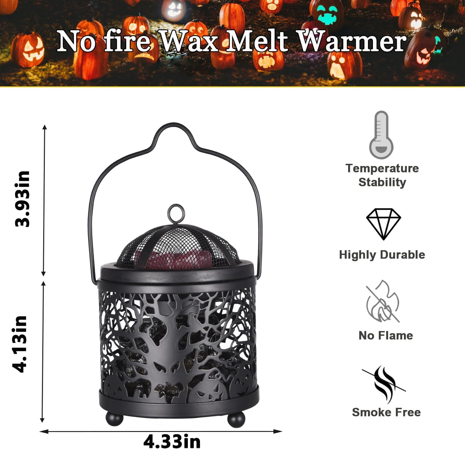 Dicimi Halloween Candle Wax Warmer with Skull Design