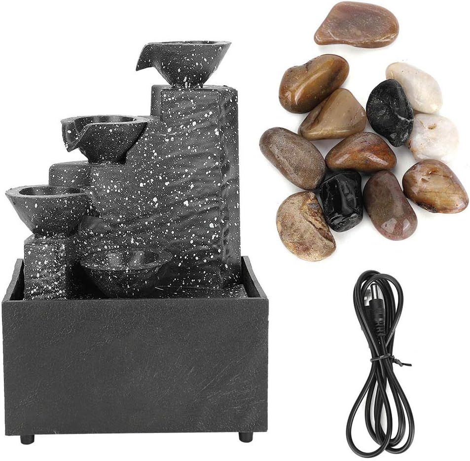 Tabletop Fountain with USB Power and LED Lights