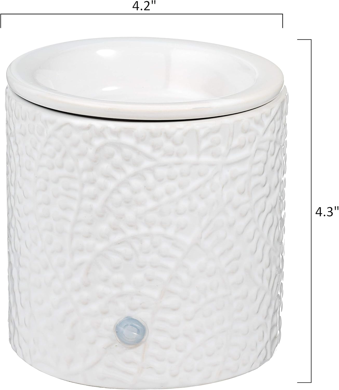 White Leaf Ceramic Candle Warmer with Safety Timer