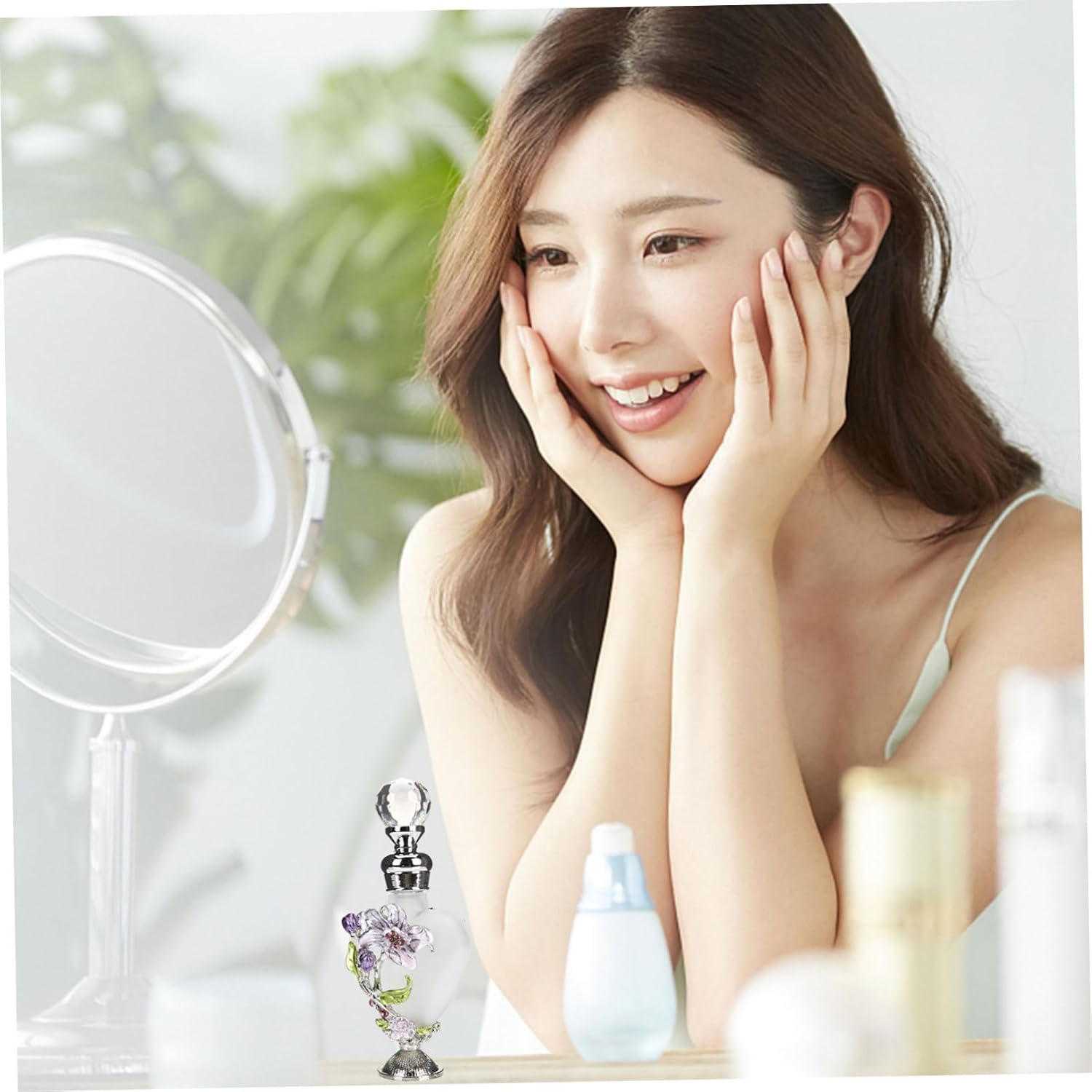 Vintage Flower Glass Perfume Bottle for Essential Oils and Gifting