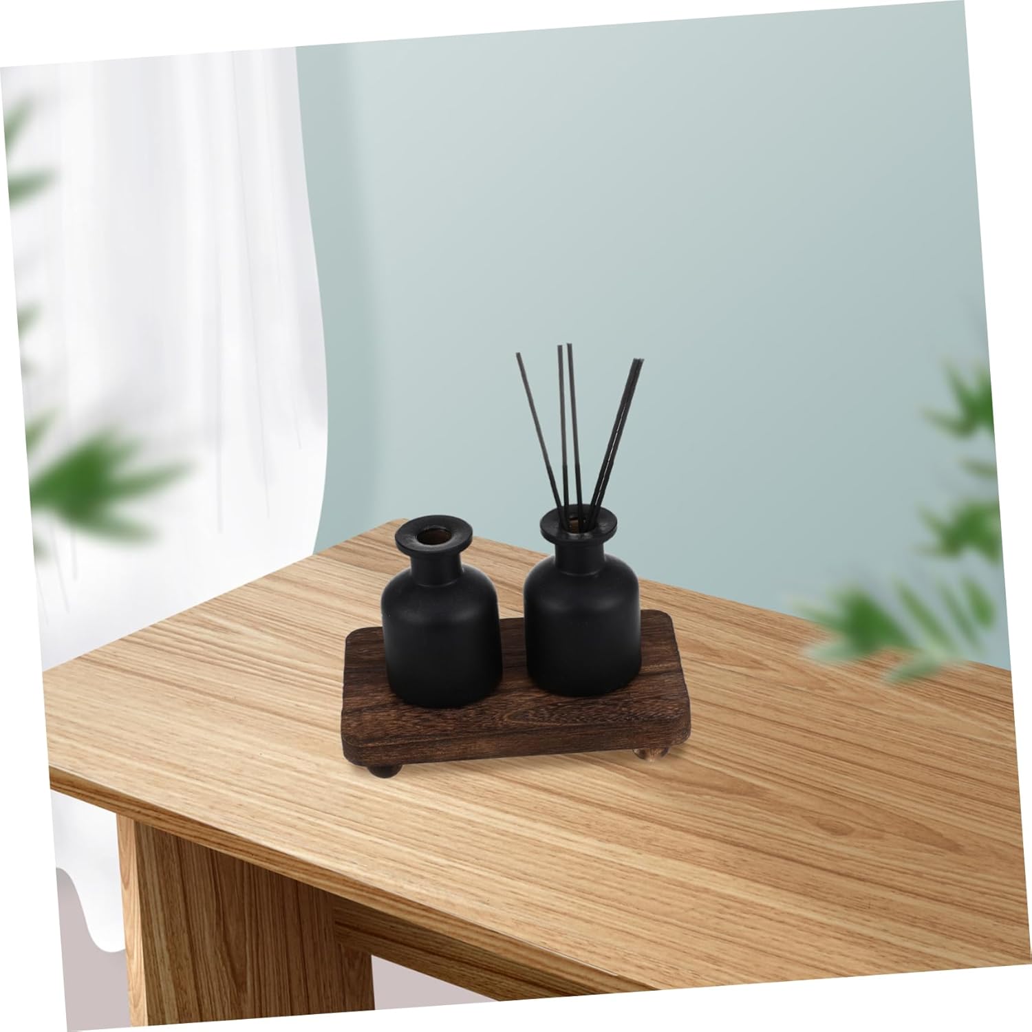 Solid Wood Perfume Organizer Tray with Aromatherapy Display