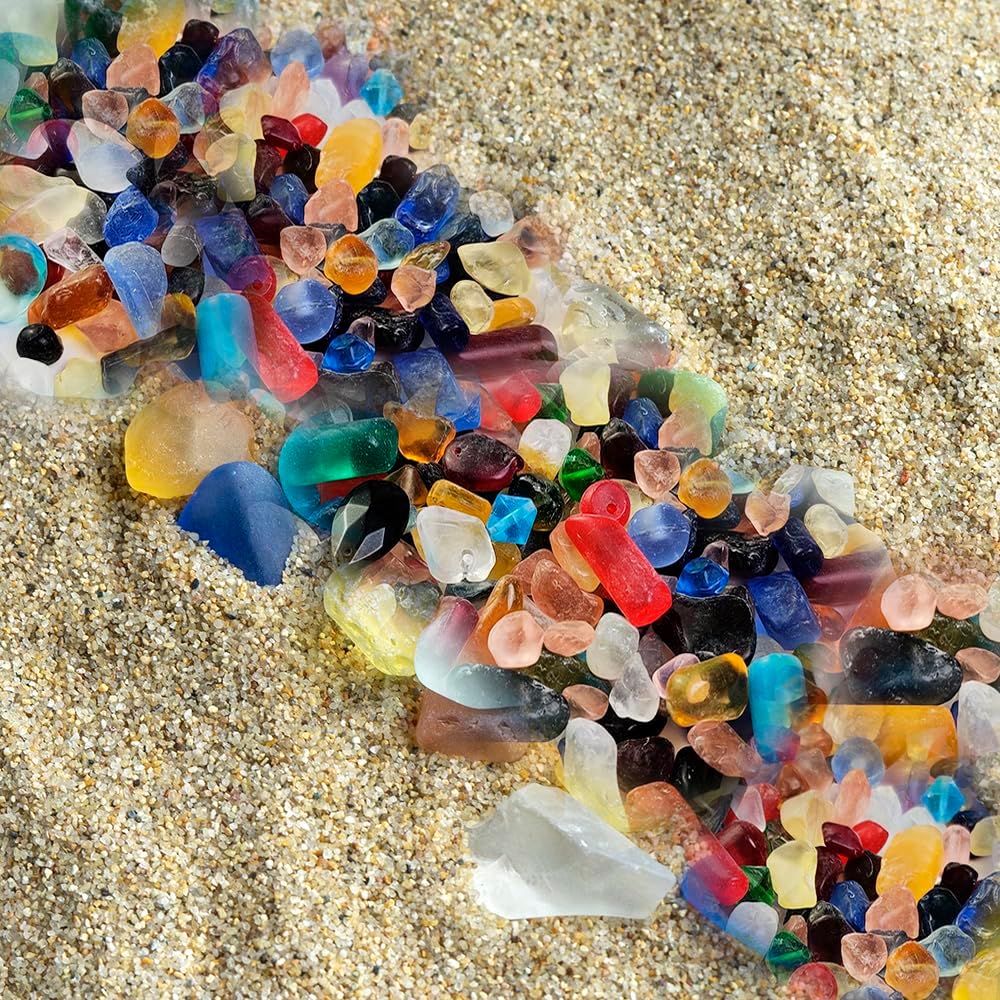 HappyFiller 5 LB Tumbled Glass Beads for Vases and Gardens