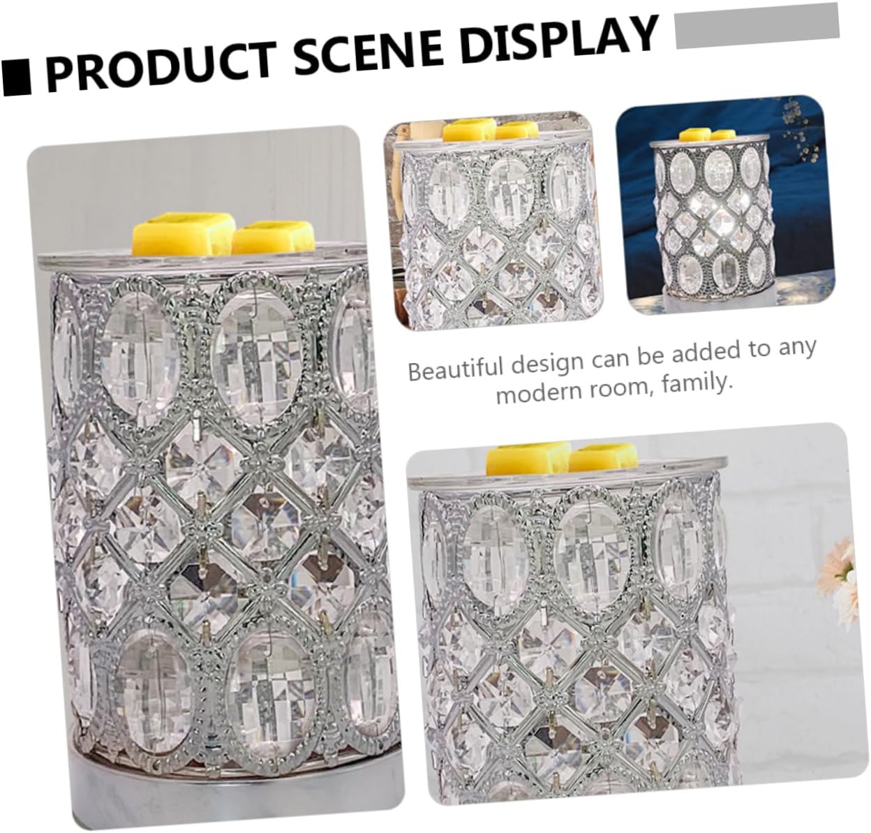 Wakauto 1pc Glass Aromatherapy Furnace Night Light Diffuser Warm Wax Melting Lamp for Home Decor