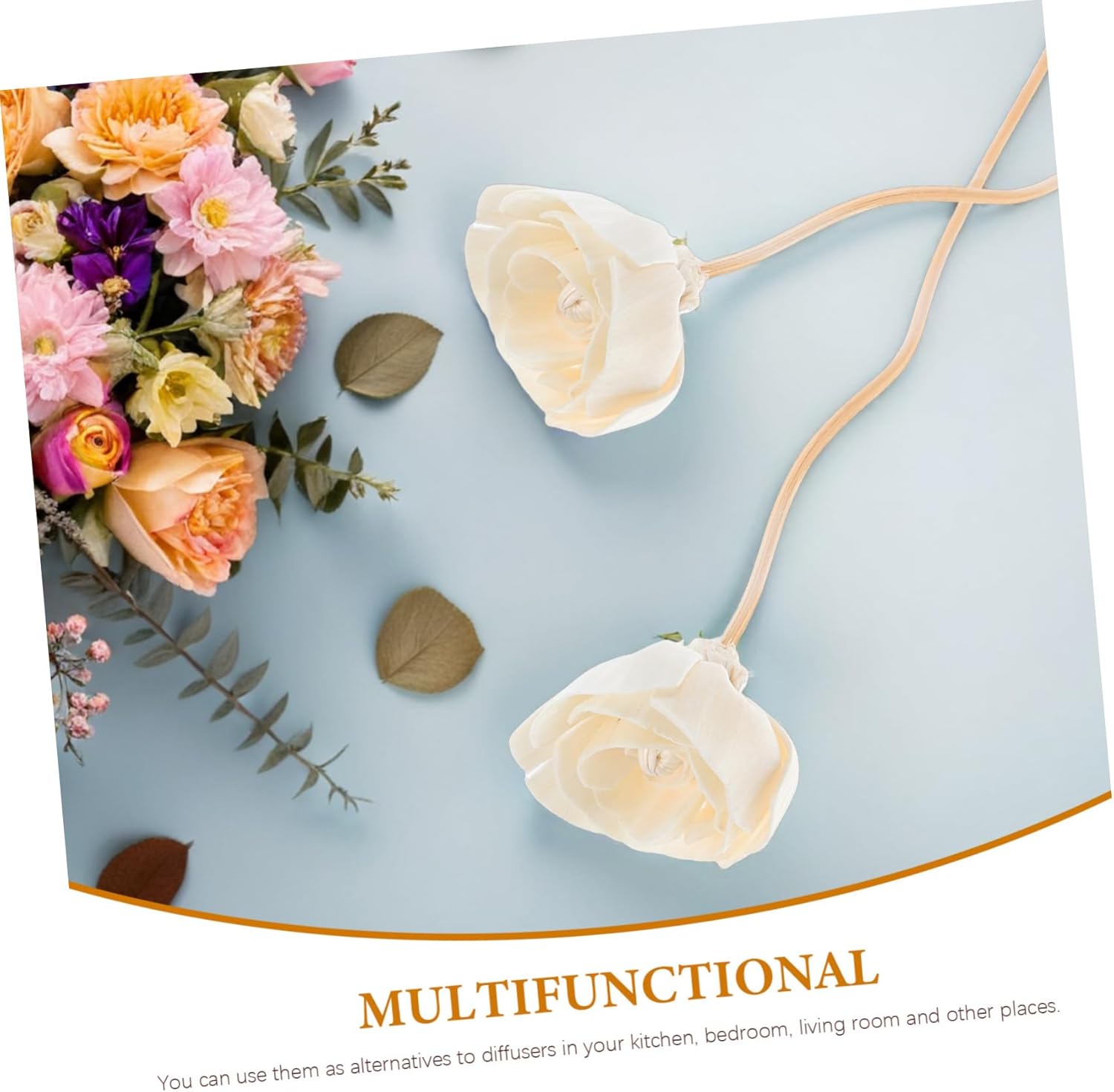 Gatuida 8pcs Natural Aromatherapy Diffuser Sticks with Sandalwood Scent